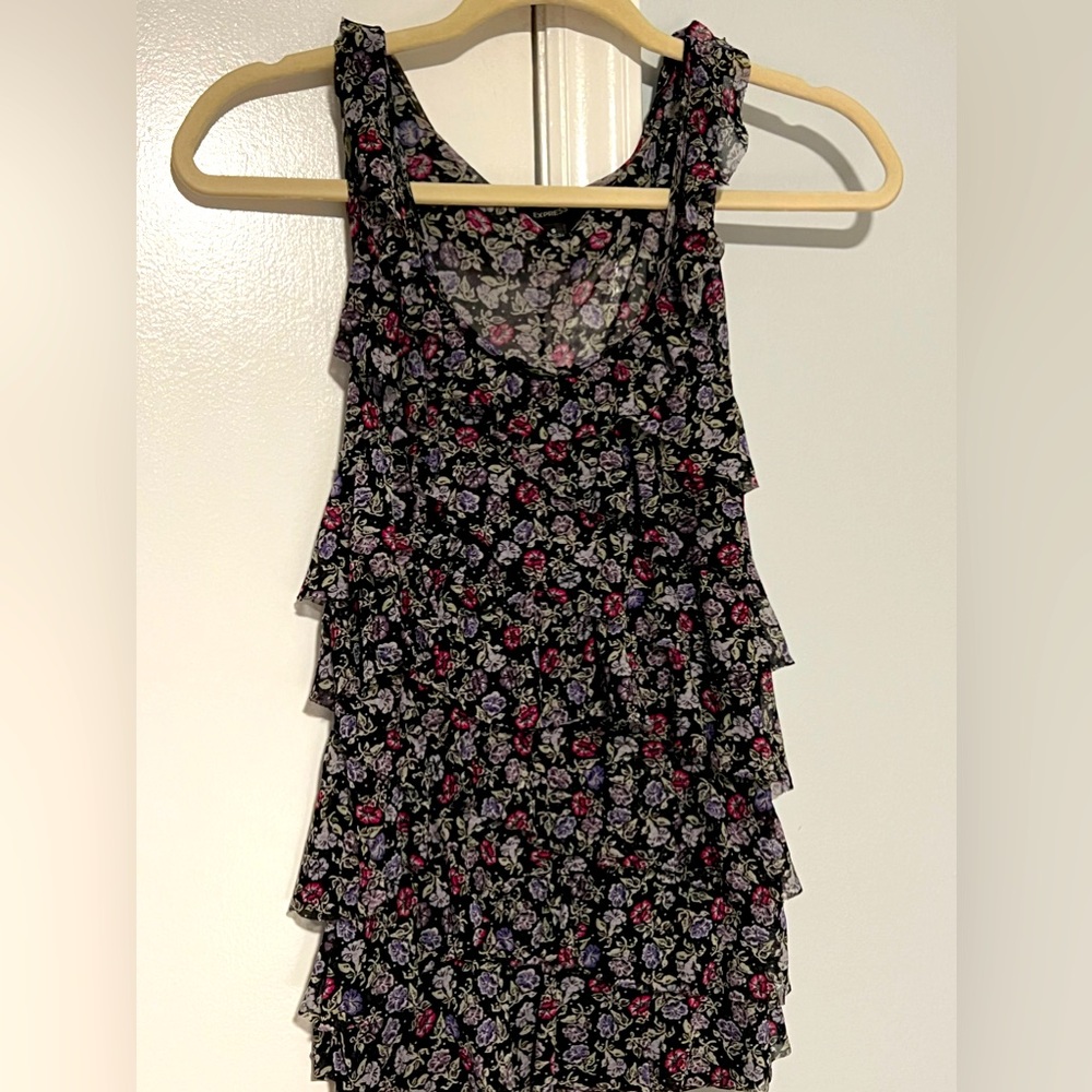 Express flower ruffled shirt
